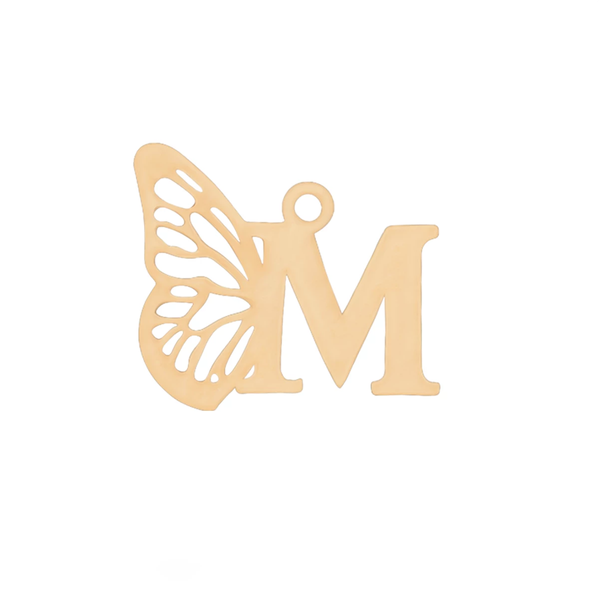 پلاک طلا زنانه طرح حرف M با بال پروانه-450 پلاک طلا زنانه طرح حرف M با بال پروانه-450