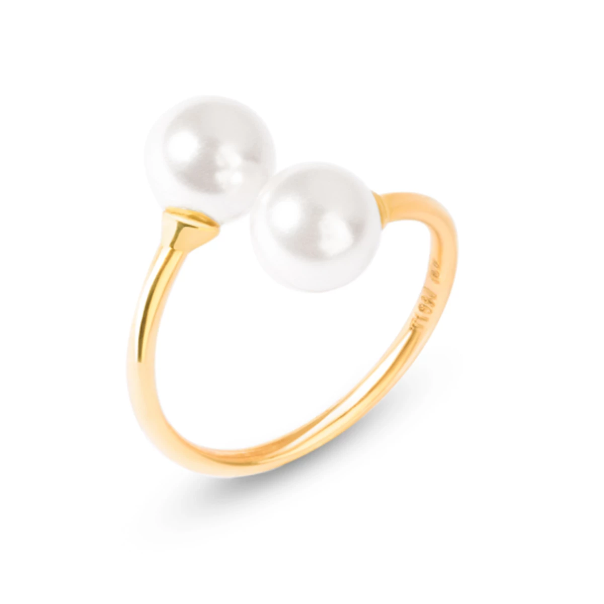 انگشتر طلا 18 عیار زنانه مدل مروارید سایز 54-0.99 انگشتر طلا 18 عیار زنانه مدل مروارید سایز 54-0.99