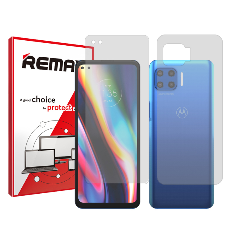 محافظ صفحه نمایش شفاف ریمکس مدل Resistant مناسب برای گوشی موبایل موتورولا Moto G 5G Plus به همراه محافظ پشت گوشی محافظ صفحه نمایش شفاف ریمکس مدل Resistant مناسب برای گوشی موبایل موتورولا Moto G 5G Plus به همراه محافظ پشت گوشی