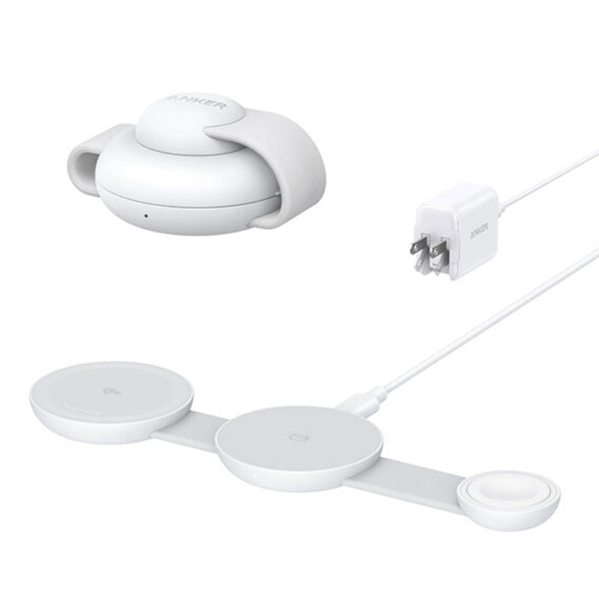 شارژر بی سیم انکر مدل MagSafe B25m8 توان 15 وات-سفید شارژر بی سیم انکر مدل MagSafe B25m8 توان 15 وات-سفید