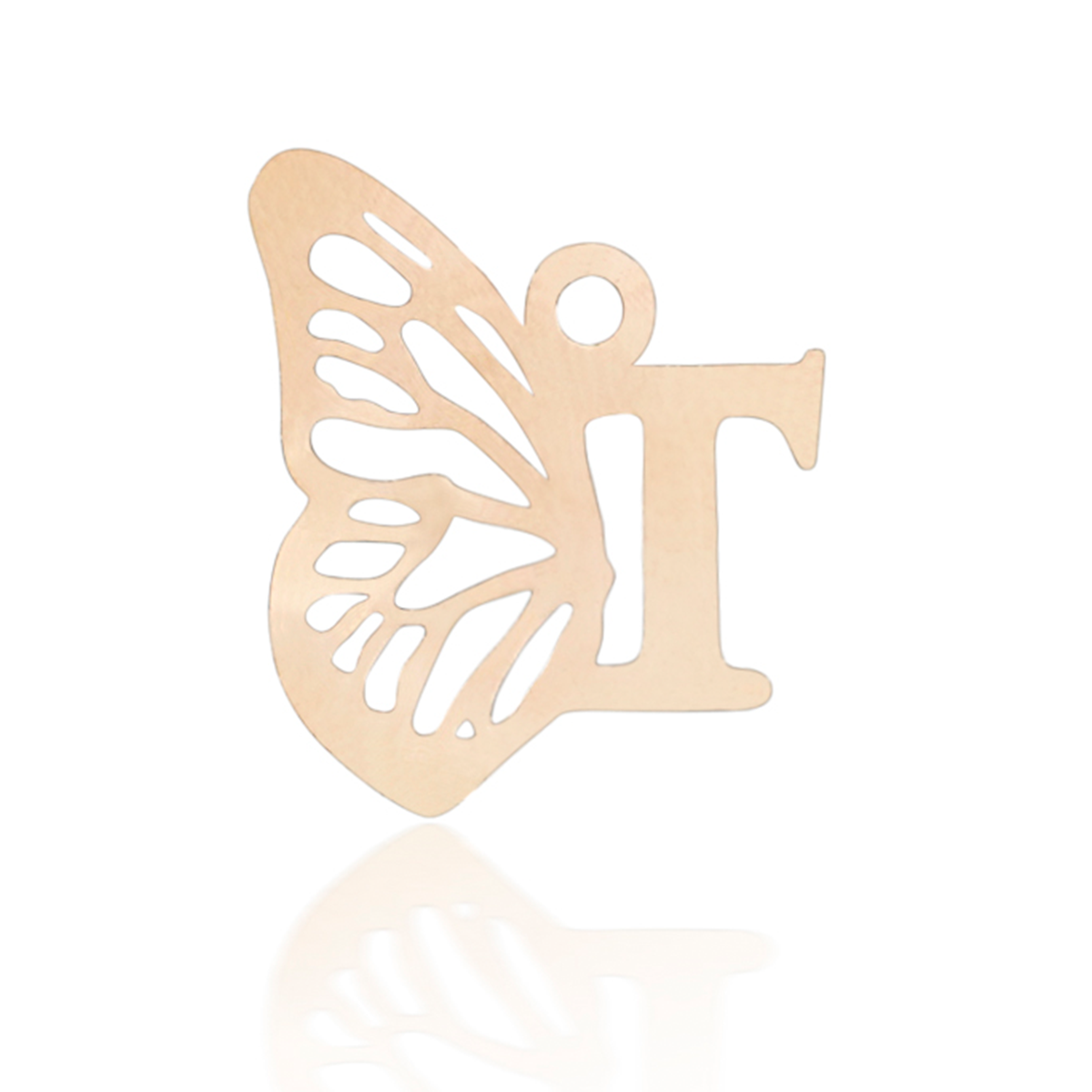 پلاک طلا زنانه طرح حرف T با بال پروانه پلاک طلا زنانه طرح حرف T با بال پروانه