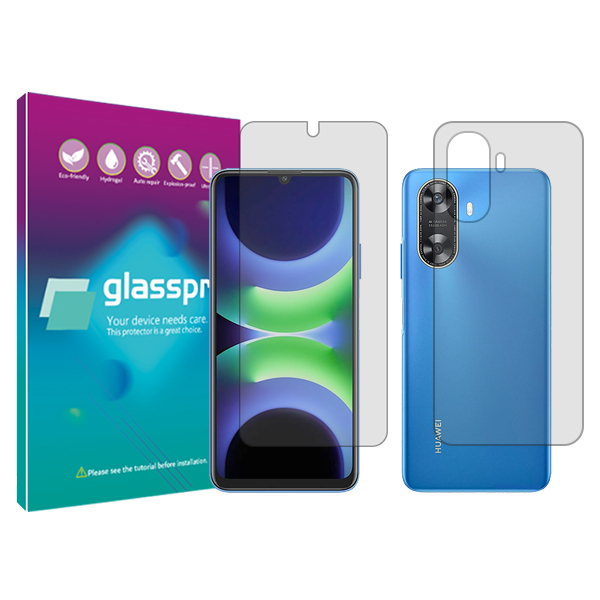 محافظ صفحه نمایش شفاف گلس پرو مدل Resistant مناسب برای گوشی موبایل هوآوی Enjoy 70z به همراه محافظ پشت گوشی محافظ صفحه نمایش شفاف گلس پرو مدل Resistant مناسب برای گوشی موبایل هوآوی Enjoy 70z به همراه محافظ پشت گوشی