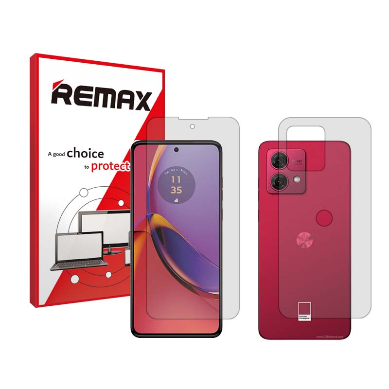 محافظ صفحه نمایش شفاف ریمکس مدل Resistant مناسب برای گوشی موبایل موتورولا Moto G84 به همراه محافظ پشت گوشی محافظ صفحه نمایش شفاف ریمکس مدل Resistant مناسب برای گوشی موبایل موتورولا Moto G84 به همراه محافظ پشت گوشی
