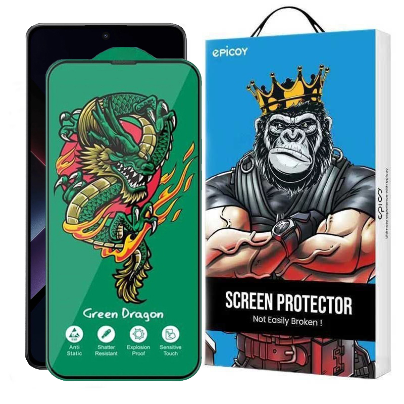 گلس گوشی پوکو Poco X6 Pro اپیکوی مدل Green Dragon ExplosionProof گلس گوشی پوکو Poco X6 Pro اپیکوی مدل Green Dragon ExplosionProof