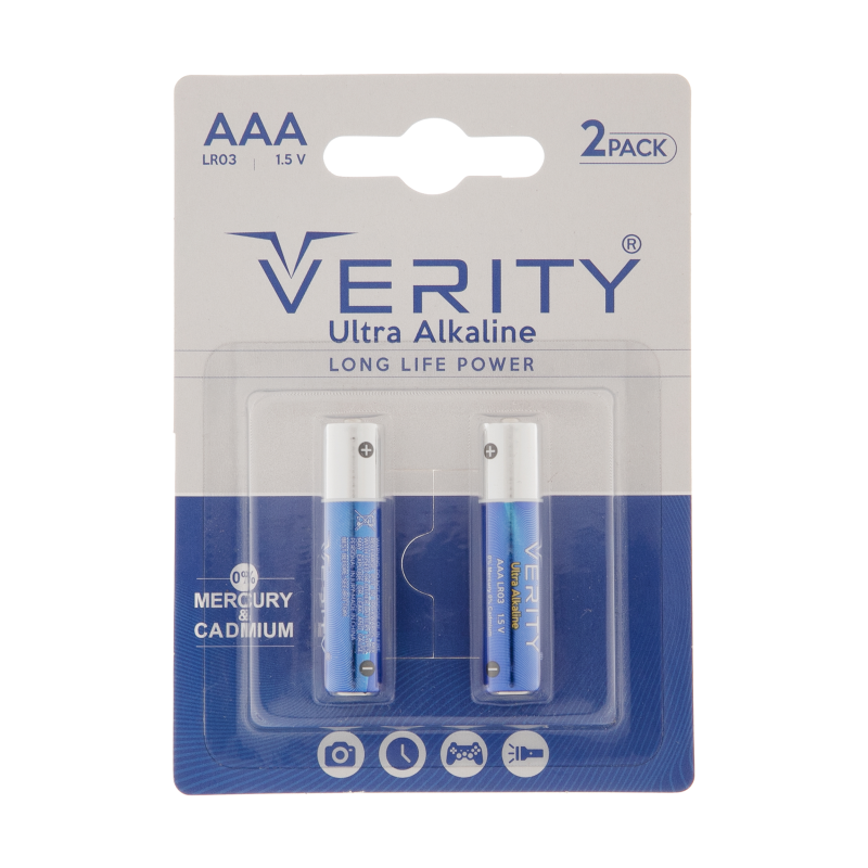 باتری نیم قلمی وریتی مدل LR03-U Ultra Alkaline بسته دو عددی باتری نیم قلمی وریتی مدل LR03-U Ultra Alkaline بسته دو عددی