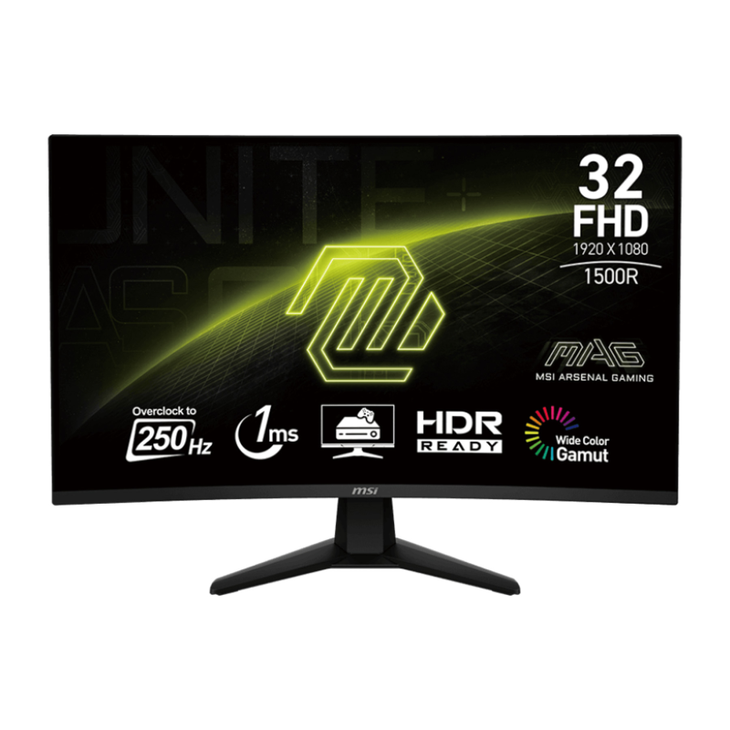 مانیتور خمیده گیمینگ 32 اینچ ام اس آی مدل MAG 32C6X، رزولوشن Full HD، پنل VA، نرخ بروزرسانی 250 هرتز، با نسبت تصویر 16:9، دارای پورت HDMI و DisplayPort و خروجی هدفون مانیتور خمیده گیمینگ 32 اینچ ام اس آی مدل MAG 32C6X، رزولوشن Full HD، پنل VA، نرخ بروزرسانی 250 هرتز، با نسبت تصویر 16:9، دارای پورت HDMI و DisplayPort و خروجی هدفون