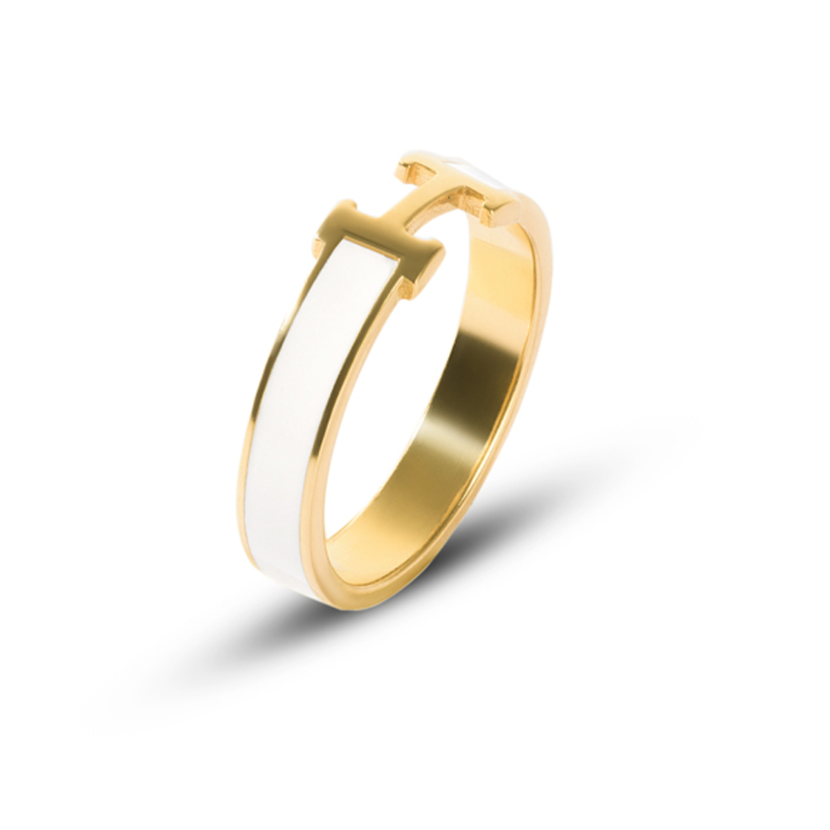 انگشتر طلا 18 عیار زنانه مدل هرمس سفید سایز 53 انگشتر طلا 18 عیار زنانه مدل هرمس سفید سایز 53