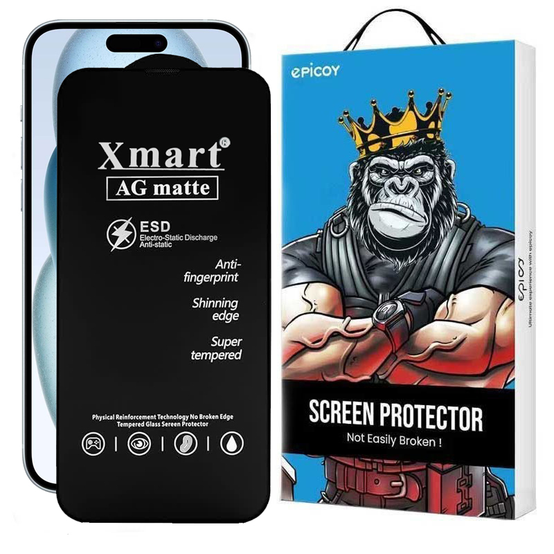 محافظ صفحه نمایش مات اپیکوی مدل Xmart Ag Matte مناسب برای گوشی موبایل اپل iphone 16/15/14 Pro  محافظ صفحه نمایش مات اپیکوی مدل Xmart Ag Matte مناسب برای گوشی موبایل اپل iphone 16/15/14 Pro