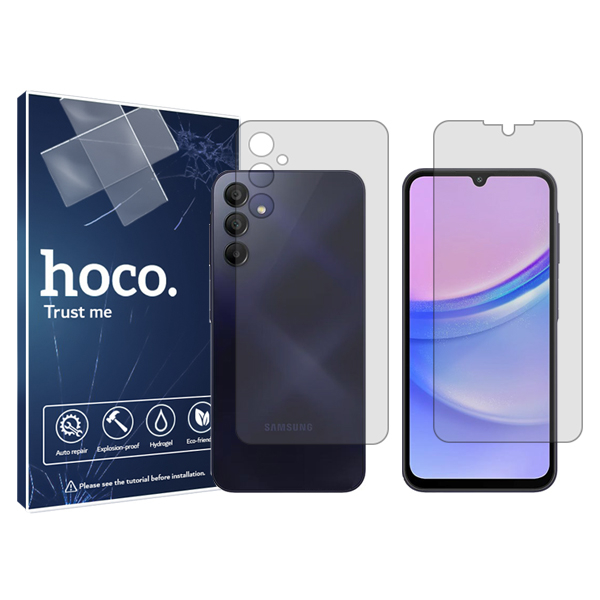 محافظ صفحه نمایش شفاف  هوکو مدل HyGEL مناسب برای گوشی موبایل سامسونگ Galaxy A 15 به همراه محافظ پشت گوشی محافظ صفحه نمایش شفاف  هوکو مدل HyGEL مناسب برای گوشی موبایل سامسونگ Galaxy A 15 به همراه محافظ پشت گوشی