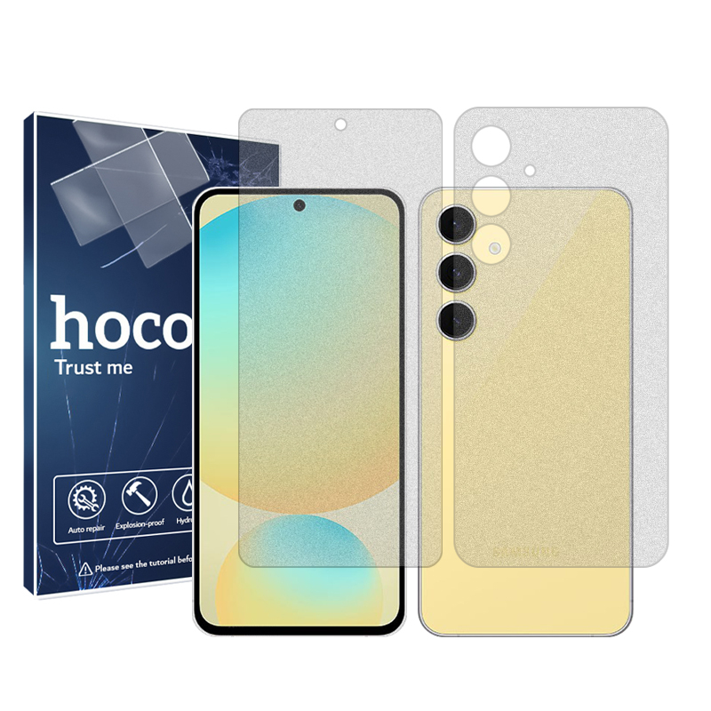 محافظ صفحه نمایش مات هوکو مدل Resistant مناسب برای گوشی موبایل سامسونگ Galaxy S24 FE به همراه محافظ پشت گوشی محافظ صفحه نمایش مات هوکو مدل Resistant مناسب برای گوشی موبایل سامسونگ Galaxy S24 FE به همراه محافظ پشت گوشی