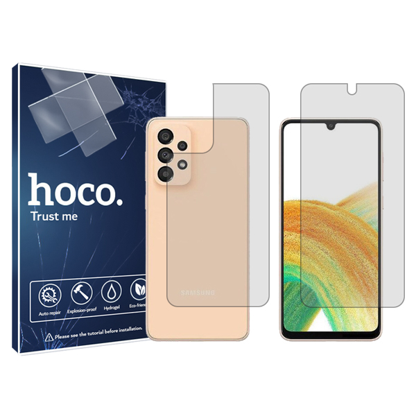 محافظ صفحه نمایش شفاف هوکو مدلHyGEL مناسب برای گوشی موبایل سامسونگ Galaxy A33 5G به همراه محافظ پشت گوشی محافظ صفحه نمایش شفاف هوکو مدلHyGEL مناسب برای گوشی موبایل سامسونگ Galaxy A33 5G به همراه محافظ پشت گوشی