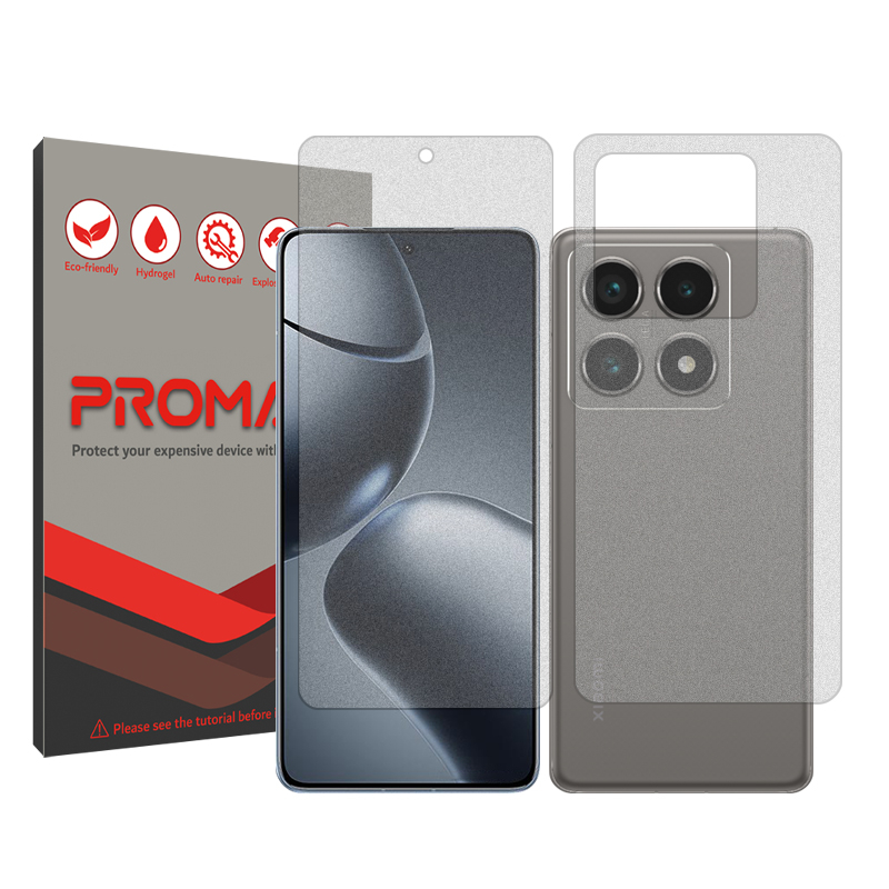محافظ صفحه نمایش مات پرومیت مدل Resistant مناسب برای گوشی موبایل شیائومی 14T Pro به همراه محافظ پشت گوشی محافظ صفحه نمایش مات پرومیت مدل Resistant مناسب برای گوشی موبایل شیائومی 14T Pro به همراه محافظ پشت گوشی