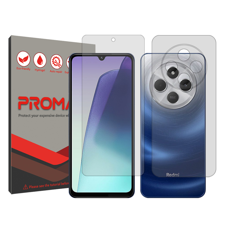 محافظ صفحه نمایش شفاف پرومیت مدل Resistant مناسب برای گوشی موبایل شیائومی Redmi 14C به همراه محافظ پشت گوشی  محافظ صفحه نمایش شفاف پرومیت مدل Resistant مناسب برای گوشی موبایل شیائومی Redmi 14C به همراه محافظ پشت گوشی