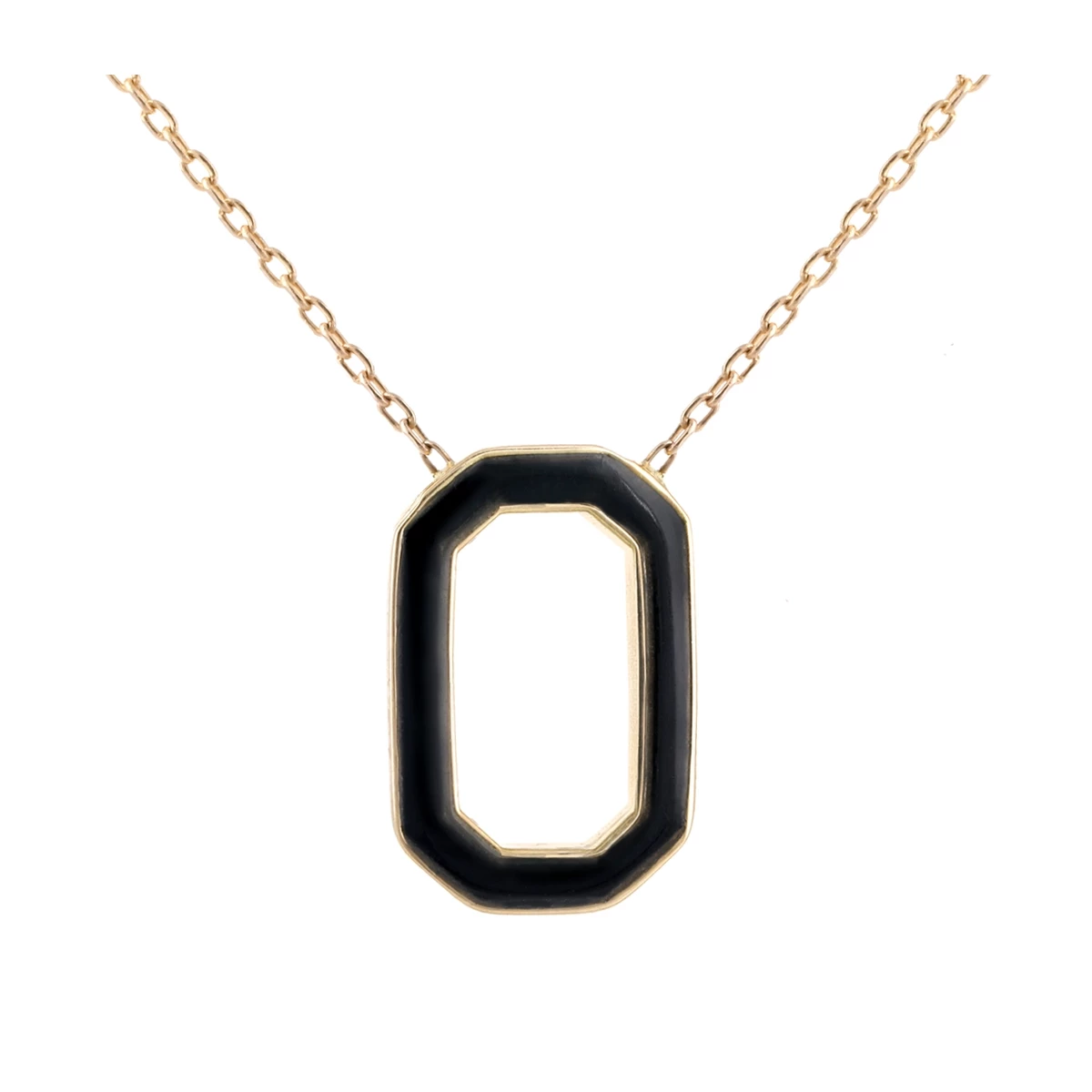 گردنبند طلا زنانه بان گالری مدل اکتان مشکی-1.76