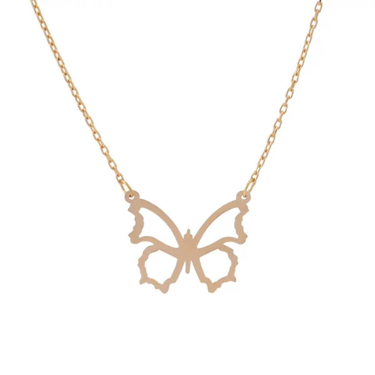 گردنبند طلا زنانه مدل نقش پروانه کد 2423-1.46  گردنبند طلا زنانه مدل نقش پروانه کد 2423-1.46