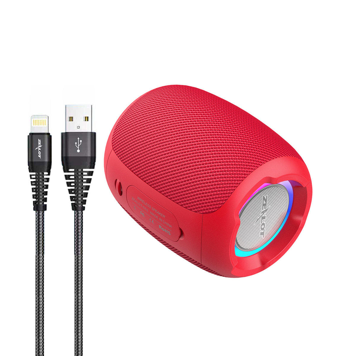 اسپیکر بلوتوثی قابل حمل زیلوت مدل S53 به همراه هدیه کابل لایتنینگ زیلوت مدل C03i اسپیکر بلوتوثی قابل حمل زیلوت مدل S53 به همراه هدیه کابل لایتنینگ زیلوت مدل C03i