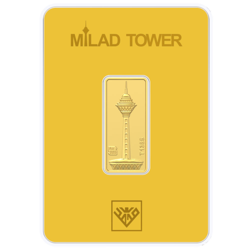 شمش طلا 24 عیار طلای محمد مدل برج میلاد کد SM1000-1.00 شمش طلا 24 عیار طلای محمد مدل برج میلاد کد SM1000-1.00