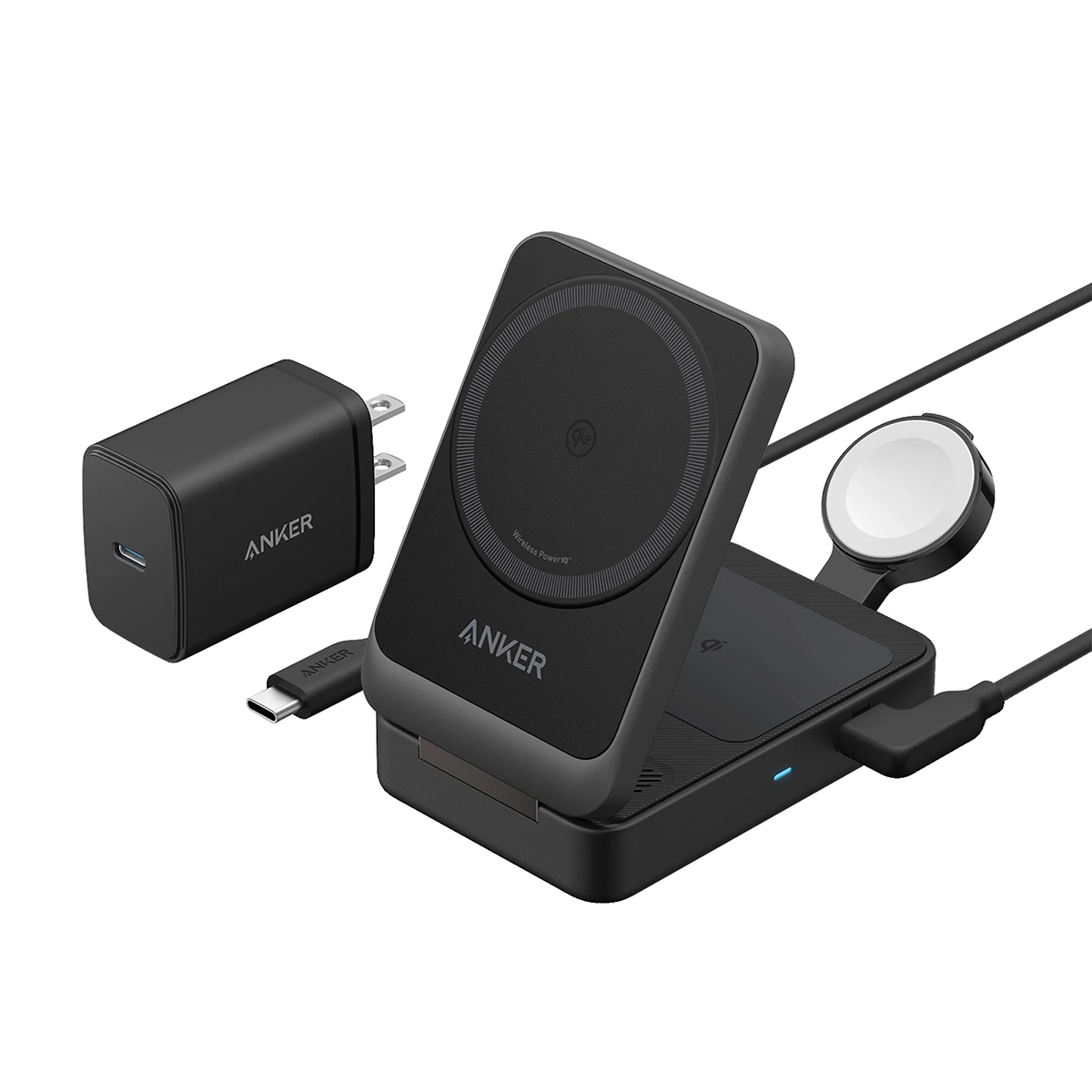 شارژر بی سیم انکر مدل MagGo Foldable 3-in-1 B2557 توان 15 وات