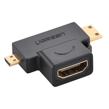 مبدل Micro HDMI و Mini HDMI به HDMI یوگرین مدل 20144-مشکی مبدل Micro HDMI و Mini HDMI به HDMI یوگرین مدل 20144-مشکی