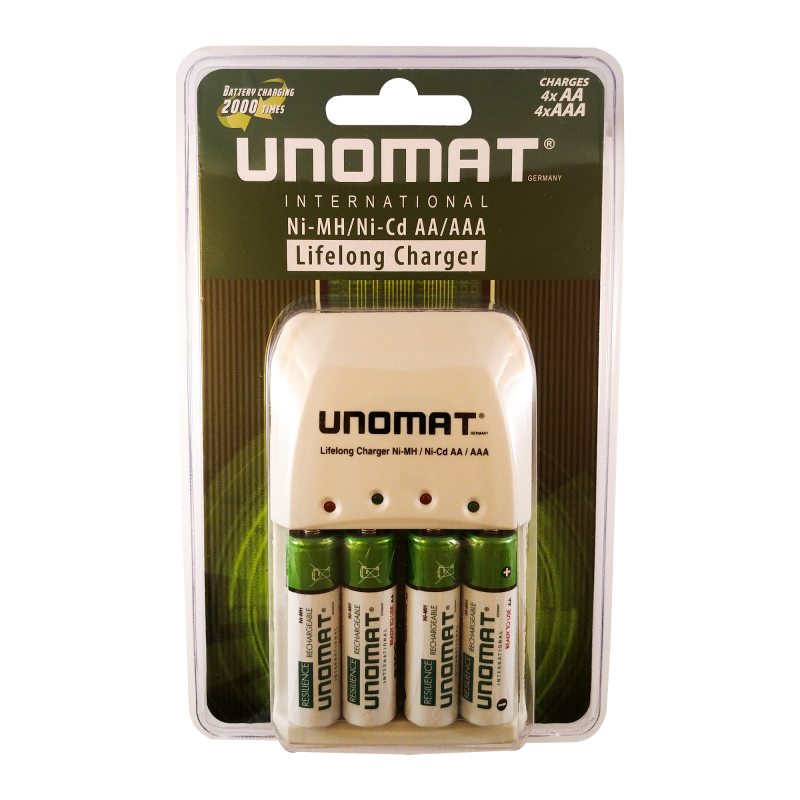 شارژر باتری یونومات مدل B-PSC001 به همراه 4 عدد باتری شارژر باتری یونومات مدل B-PSC001 به همراه 4 عدد باتری