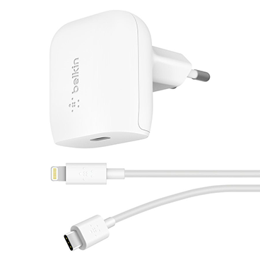 شارژر دیواری بلکین همراه با کابل تبدیل USB-C به لایتنینگ مدل WCA003vf04 -سفید شارژر دیواری بلکین همراه با کابل تبدیل USB-C به لایتنینگ مدل WCA003vf04 -سفید
