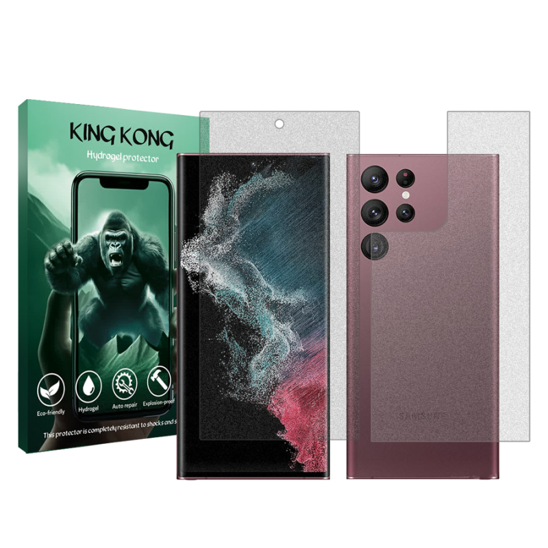 محافظ صفحه نمایش مات کینگ کونگ مدل Tough مناسب برای گوشی موبایل سامسونگ Galaxy S22 Ultra 5G به همراه محافظ پشت گوشی محافظ صفحه نمایش مات کینگ کونگ مدل Tough مناسب برای گوشی موبایل سامسونگ Galaxy S22 Ultra 5G به همراه محافظ پشت گوشی