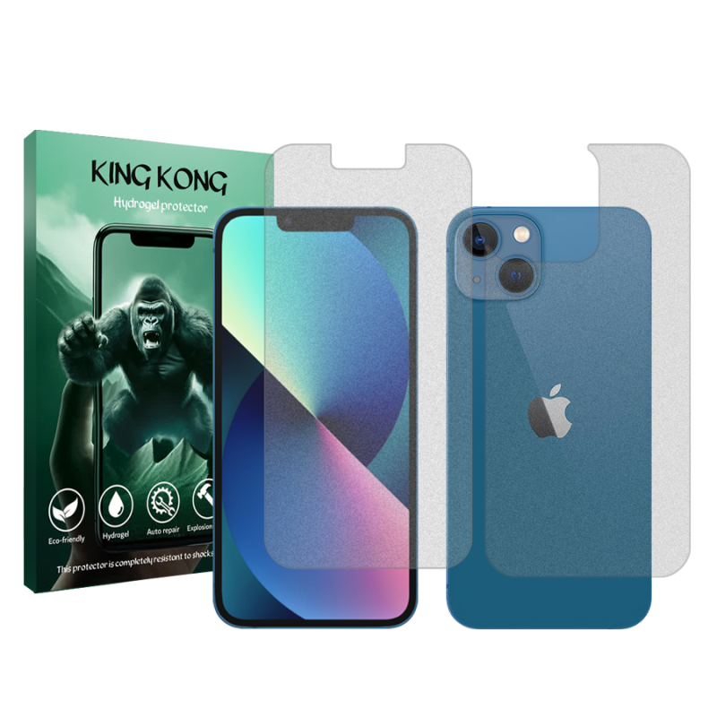 محافظ صفحه نمایش مات کینگ کونگ مدل Tough مناسب برای گوشی موبایل اپل iPhone 13 به همراه محافظ پشت گوشی محافظ صفحه نمایش مات کینگ کونگ مدل Tough مناسب برای گوشی موبایل اپل iPhone 13 به همراه محافظ پشت گوشی