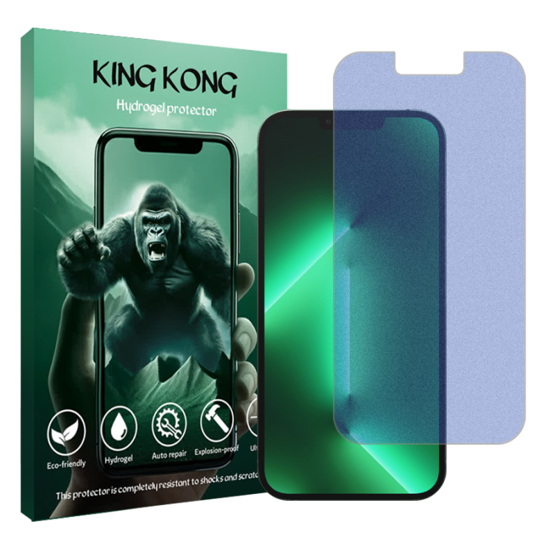 محافظ صفحه نمایش مات ضداشعه آبی کینگ کونگ مدل Tough مناسب برای گوشی موبایل اپل iPhone 13 Pro Max  محافظ صفحه نمایش مات ضداشعه آبی کینگ کونگ مدل Tough مناسب برای گوشی موبایل اپل iPhone 13 Pro Max