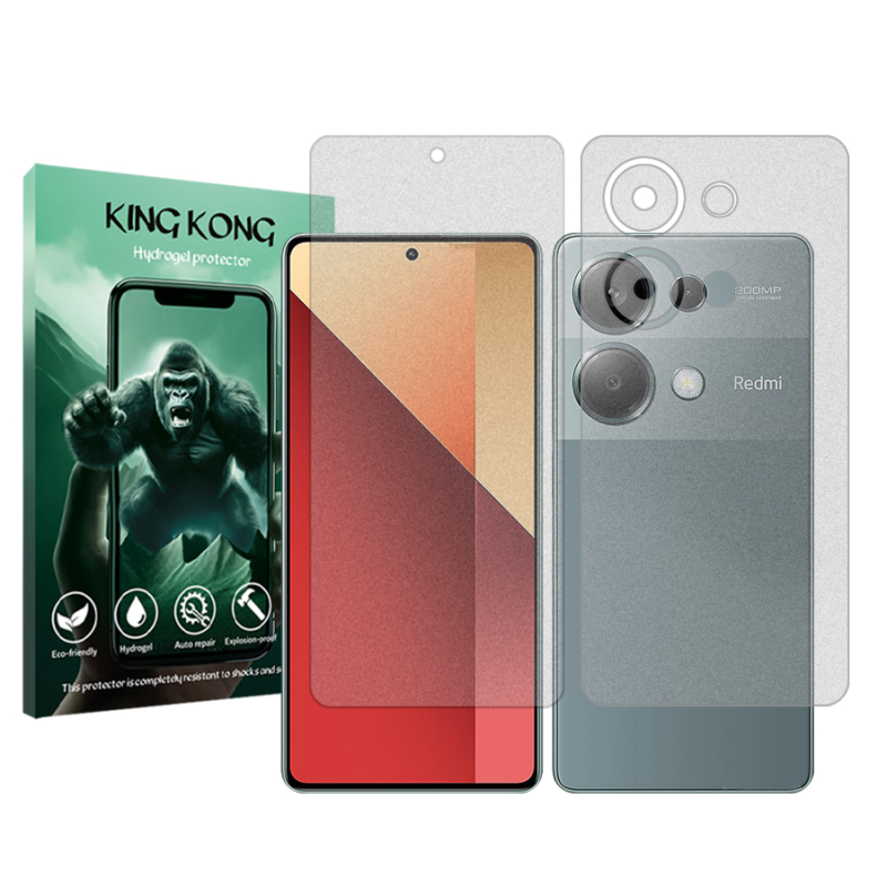 محافظ صفحه نمایش مات کینگ کونگ مدل Tough مناسب برای گوشی موبایل شیائومی Redmi Note 13 Pro 4G به همراه محافظ پشت گوشی محافظ صفحه نمایش مات کینگ کونگ مدل Tough مناسب برای گوشی موبایل شیائومی Redmi Note 13 Pro 4G به همراه محافظ پشت گوشی