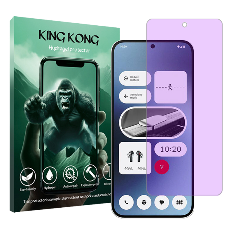 محافظ صفحه نمایش ضداشعه بنفش کینگ کونگ مدل Tough مناسب برای گوشی موبایل ناتینگ Phone 2a محافظ صفحه نمایش ضداشعه بنفش کینگ کونگ مدل Tough مناسب برای گوشی موبایل ناتینگ Phone 2a