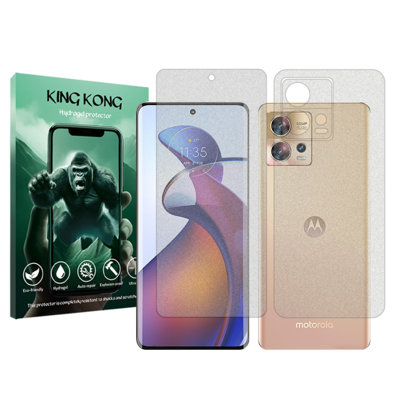 محافظ صفحه نمایش مات کینگ کونگ مدل Tough مناسب برای گوشی موبایل موتورولا Edge 30 Fusion به همراه محافظ پشت گوشی محافظ صفحه نمایش مات کینگ کونگ مدل Tough مناسب برای گوشی موبایل موتورولا Edge 30 Fusion به همراه محافظ پشت گوشی