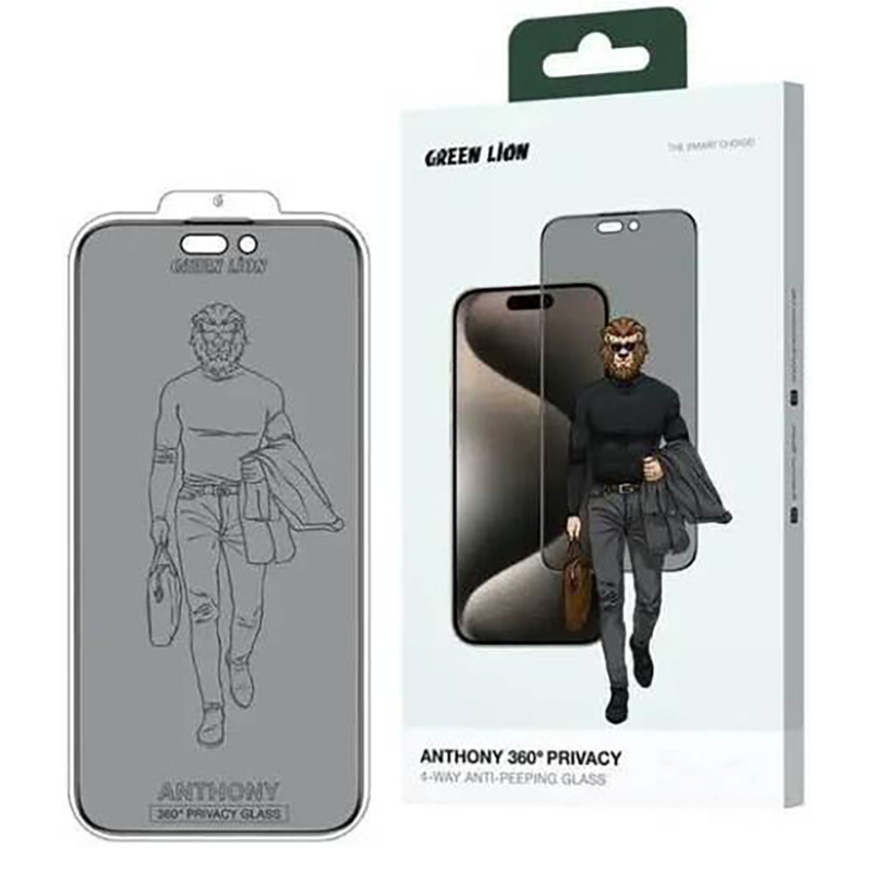 محافظ صفحه نمایش حریم خصوصی گرین لاین مدل Anthony 360 Privacy مناسب برای گوشی موبایل اپل iPhone 15 pro  محافظ صفحه نمایش حریم خصوصی گرین لاین مدل Anthony 360 Privacy مناسب برای گوشی موبایل اپل iPhone 15 pro