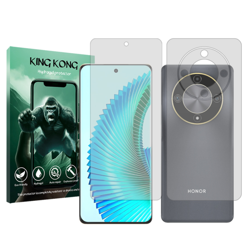 محافظ صفحه نمایش شفاف کینگ کونگ مدل Tough مناسب برای گوشی موبایل آنر X9b به همراه محافظ پشت گوشی محافظ صفحه نمایش شفاف کینگ کونگ مدل Tough مناسب برای گوشی موبایل آنر X9b به همراه محافظ پشت گوشی