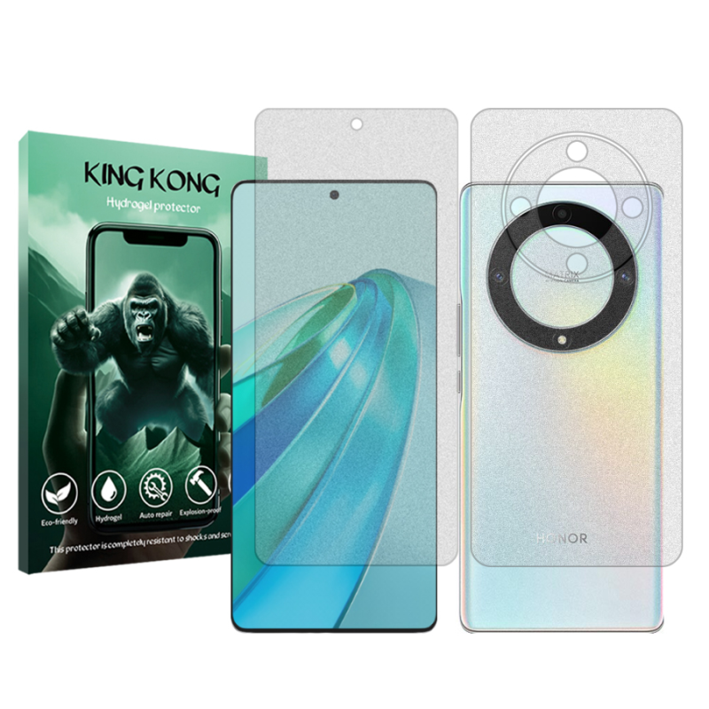 محافظ صفحه نمایش مات کینگ کونگ مدل Tough مناسب برای گوشی موبایل آنر X9a به همراه محافظ پشت گوشی محافظ صفحه نمایش مات کینگ کونگ مدل Tough مناسب برای گوشی موبایل آنر X9a به همراه محافظ پشت گوشی