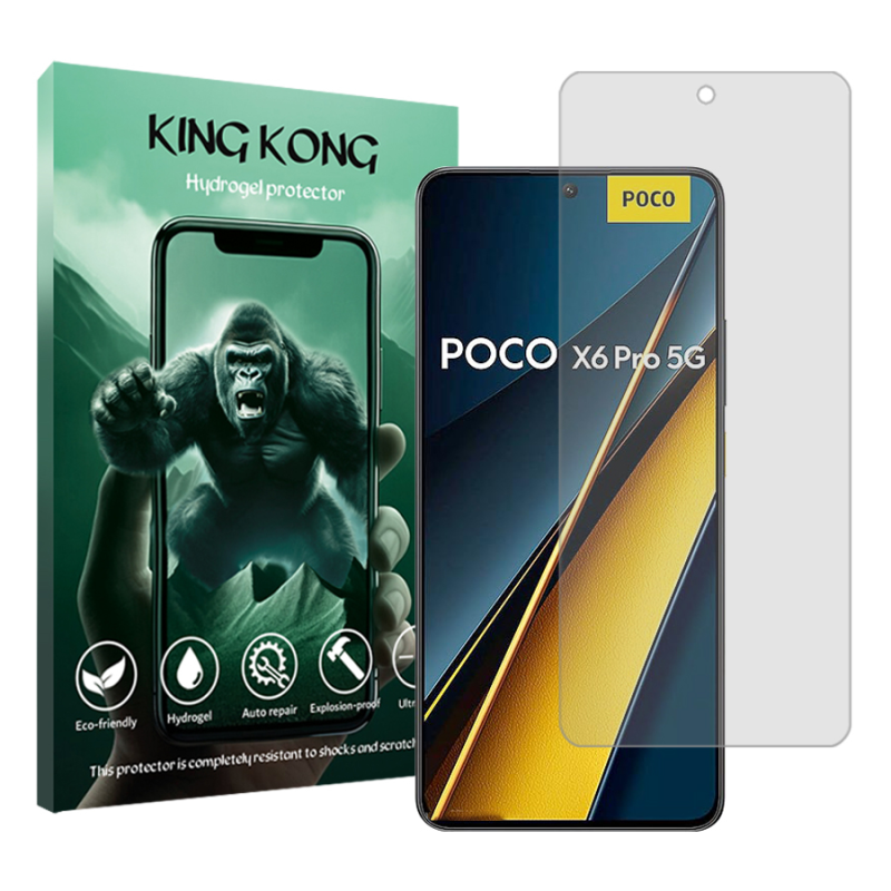 محافظ صفحه نمایش شفاف کینگ کونگ مدل Tough مناسب برای گوشی موبایل شیائومی Poco X6 Pro محافظ صفحه نمایش شفاف کینگ کونگ مدل Tough مناسب برای گوشی موبایل شیائومی Poco X6 Pro