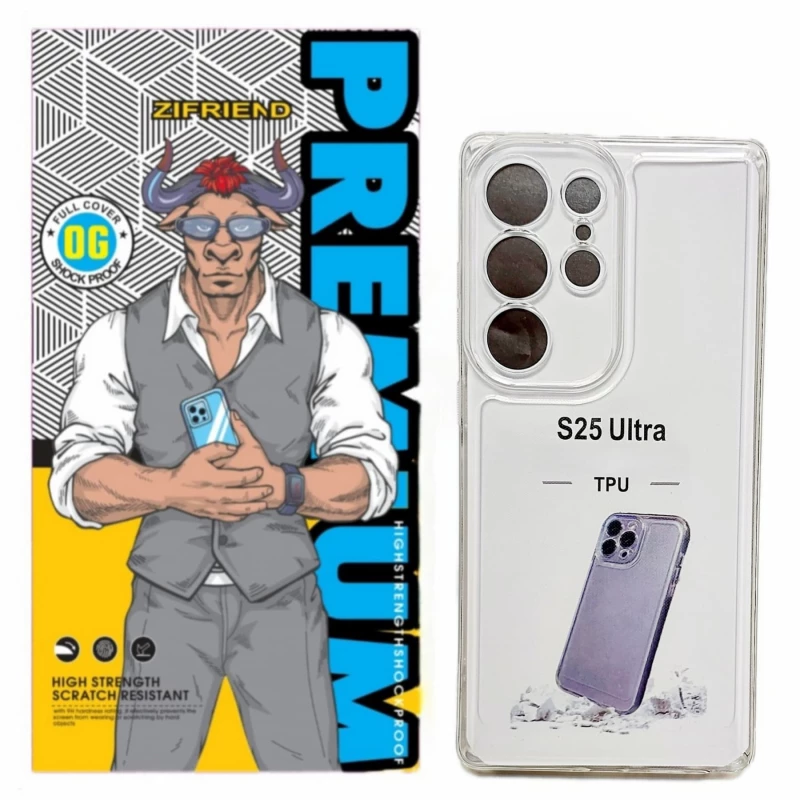کاور گوشی سامسونگ Galaxy S25 Ultra زیفرند مدل ژله ای محافظ لنز دار-بی رنگ شفاف کاور گوشی سامسونگ Galaxy S25 Ultra زیفرند مدل ژله ای محافظ لنز دار-بی رنگ شفاف