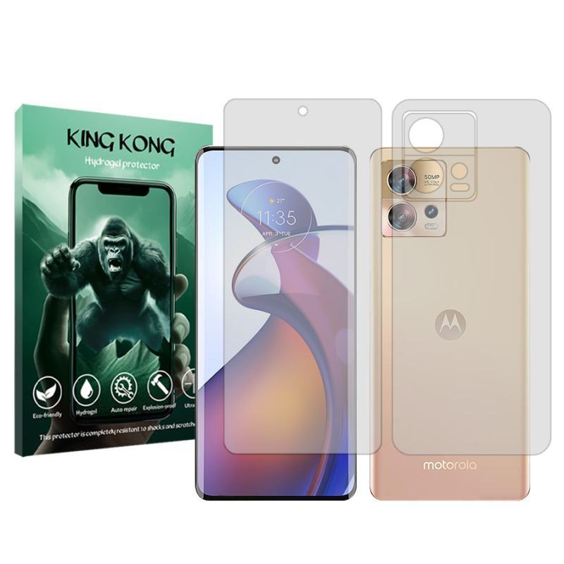 محافظ صفحه نمایش شفاف کینگ کونگ مدل Tough مناسب برای گوشی موبایل موتورولا Edge 30 Fusion به همراه محافظ پشت گوشی محافظ صفحه نمایش شفاف کینگ کونگ مدل Tough مناسب برای گوشی موبایل موتورولا Edge 30 Fusion به همراه محافظ پشت گوشی