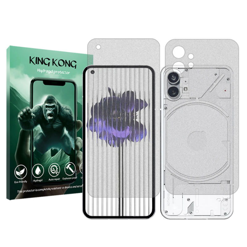 محافظ صفحه نمایش مات کینگ کونگ مدل Tough مناسب برای گوشی موبایل ناتینگ Phone 1 به همراه محافظ پشت گوشی محافظ صفحه نمایش مات کینگ کونگ مدل Tough مناسب برای گوشی موبایل ناتینگ Phone 1 به همراه محافظ پشت گوشی