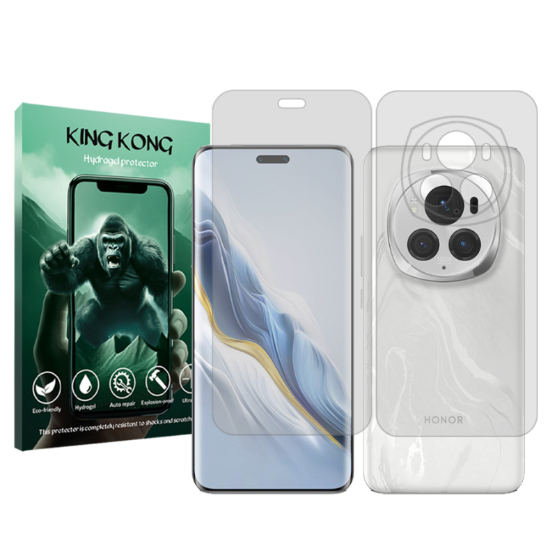 محافظ صفحه نمایش شفاف کینگ کونگ مدل Tough مناسب برای گوشی موبایل آنر Magic6 Pro به همراه محافظ پشت گوشی محافظ صفحه نمایش شفاف کینگ کونگ مدل Tough مناسب برای گوشی موبایل آنر Magic6 Pro به همراه محافظ پشت گوشی