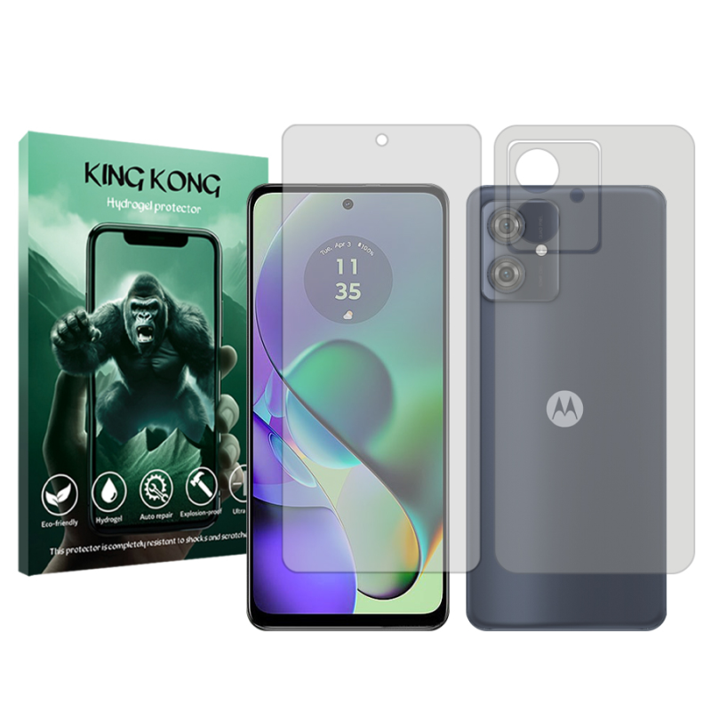 محافظ صفحه نمایش شفاف کینگ کونگ مدل Tough مناسب برای گوشی موبایل موتورولا Moto G54 به همراه محافظ پشت گوشی محافظ صفحه نمایش شفاف کینگ کونگ مدل Tough مناسب برای گوشی موبایل موتورولا Moto G54 به همراه محافظ پشت گوشی