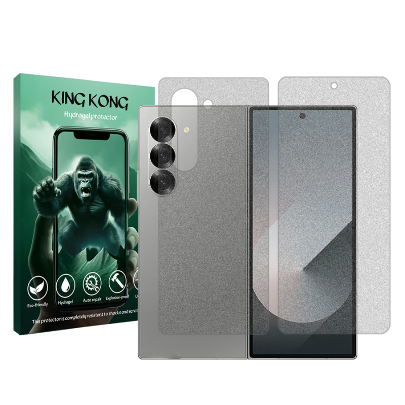 محافظ صفحه نمایش مات کینگ کونگ مدل Tough مناسب برای گوشی موبایل سامسونگ Galaxy Z Fold6 به همراه محافظ پشت گوشی