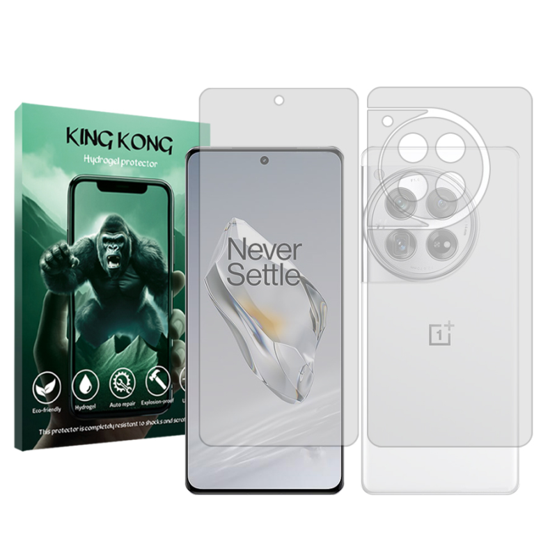 محافظ صفحه نمایش شفاف کینگ کونگ مدل Tough مناسب برای گوشی موبایل وان پلاس 12 به همراه محافظ پشت گوشی محافظ صفحه نمایش شفاف کینگ کونگ مدل Tough مناسب برای گوشی موبایل وان پلاس 12 به همراه محافظ پشت گوشی