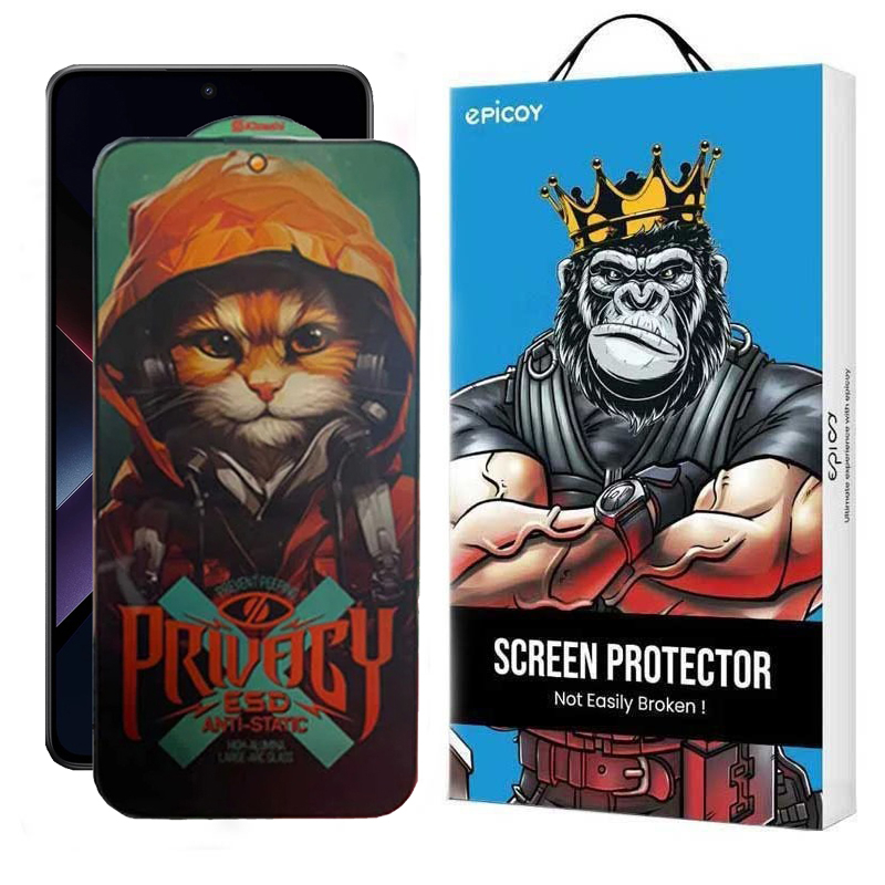 محافظ صفحه نمایش حریم شخصی گوشی پوکو Poco X6 Pro اپیکوی مدل Privacy Hoodie Cat  محافظ صفحه نمایش حریم شخصی گوشی پوکو Poco X6 Pro اپیکوی مدل Privacy Hoodie Cat
