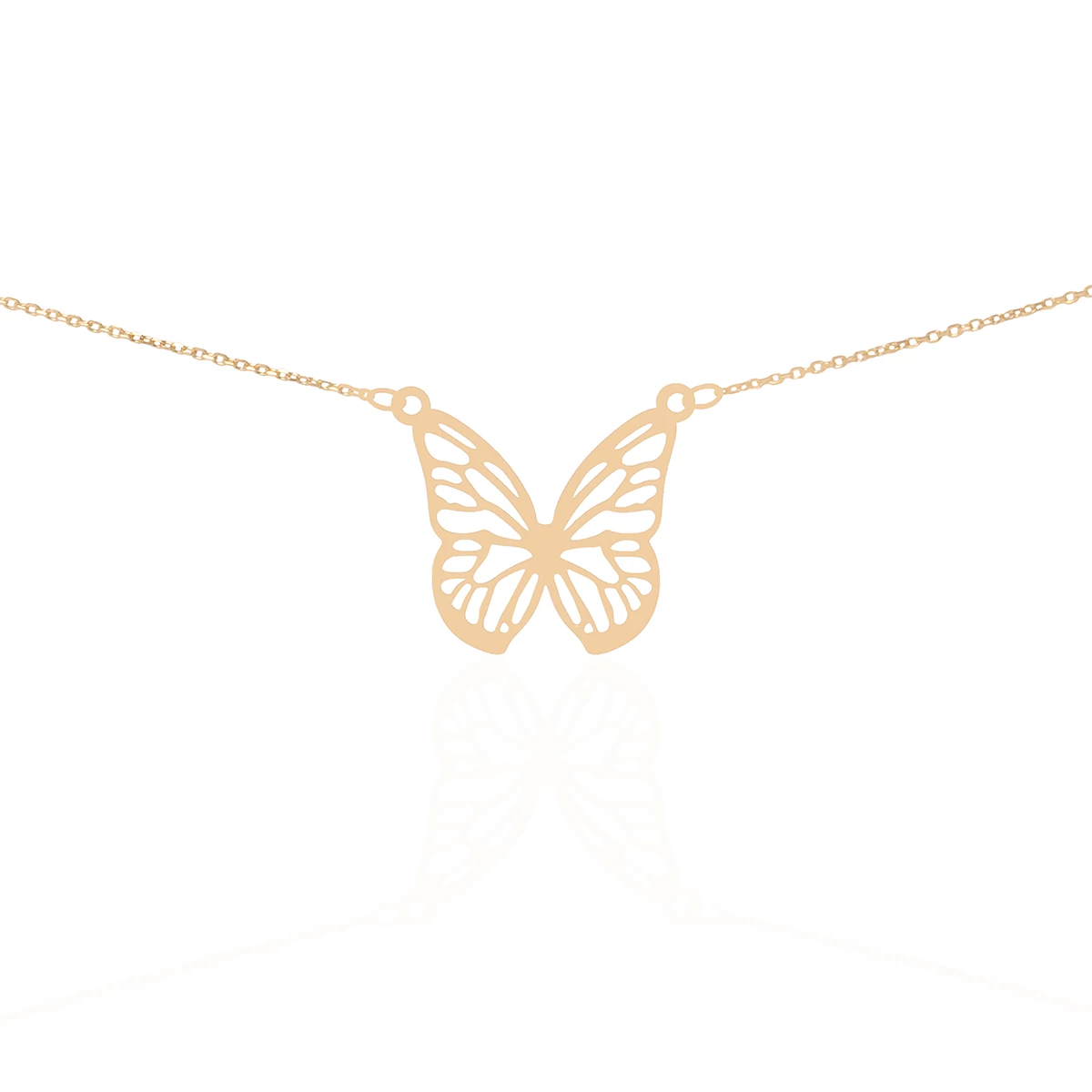 گردنبند طلا زنانه مدل پروانه مشبک-1.69  گردنبند طلا زنانه مدل پروانه مشبک-1.69