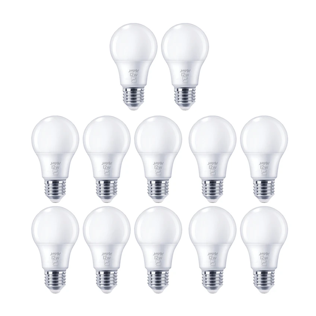 لامپ LED حبابی 12 وات بورسر مدل A65 پایه E27 پک 12 عدد لامپ LED حبابی 12 وات بورسر مدل A65 پایه E27 پک 12 عدد