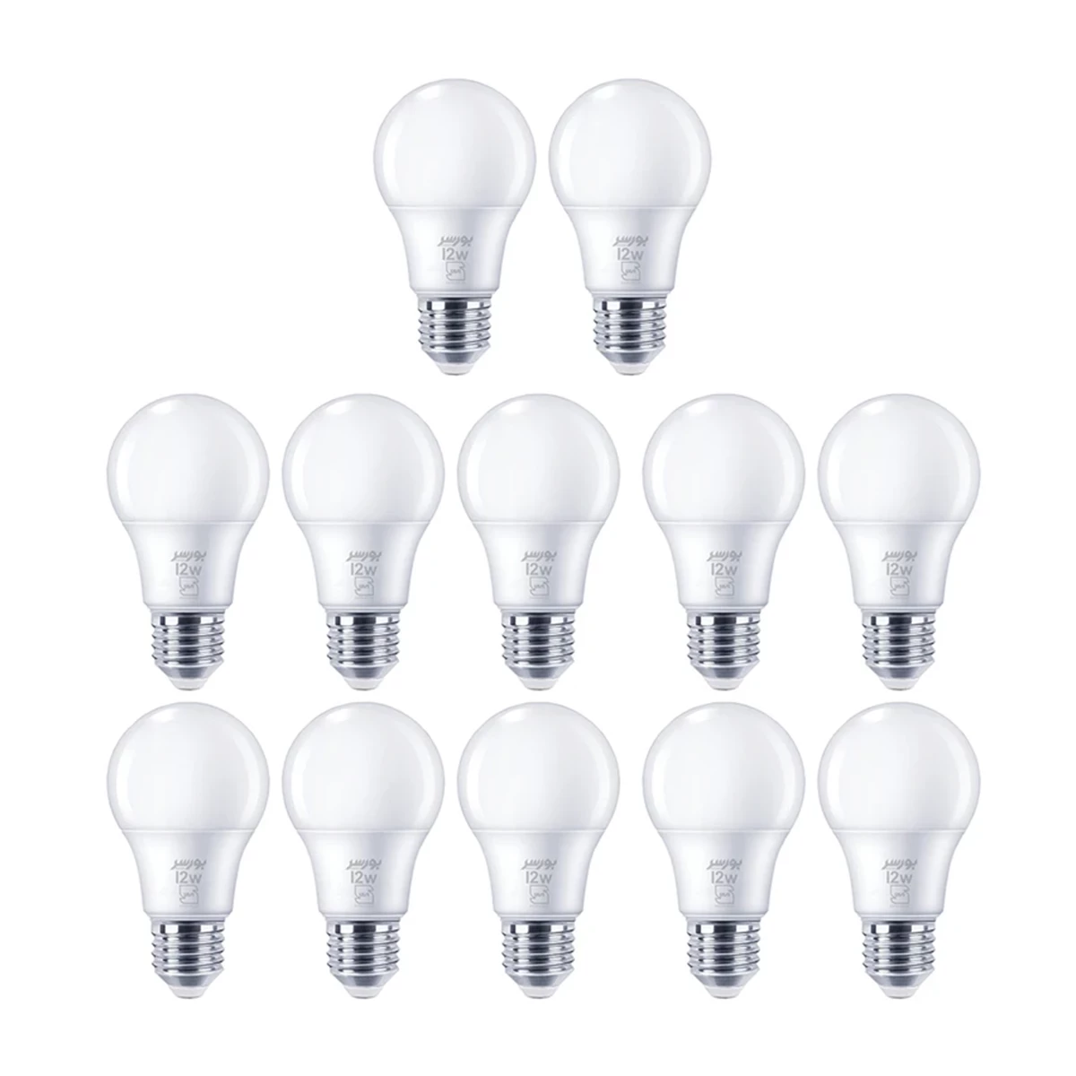 لامپ LED حبابی 12 وات بورسر مدل A65 پایه E27 پک 12 عدد-آفتابی لامپ LED حبابی 12 وات بورسر مدل A65 پایه E27 پک 12 عدد-آفتابی