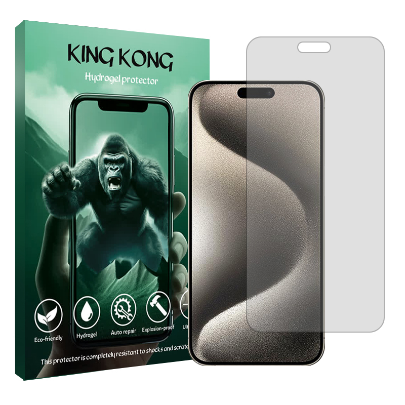 محافظ صفحه نمایش شفاف کینگ کونگ مدل Tough مناسب برای گوشی موبایل اپل iPhone 15 Pro Max