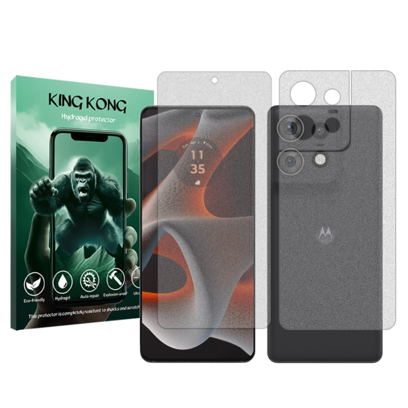 محافظ صفحه نمایش مات کینگ کونگ مدل Tough مناسب برای گوشی موبایل موتورولا Edge 50 Pro به همراه محافظ پشت گوشی محافظ صفحه نمایش مات کینگ کونگ مدل Tough مناسب برای گوشی موبایل موتورولا Edge 50 Pro به همراه محافظ پشت گوشی