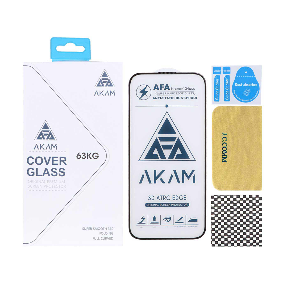 محافظ صفحه نمایش شیشه ای گوشی اپل iPhone 15 Pro Max آکام مدل Full Cover ESD محافظ صفحه نمایش شیشه ای گوشی اپل iPhone 15 Pro Max آکام مدل Full Cover ESD