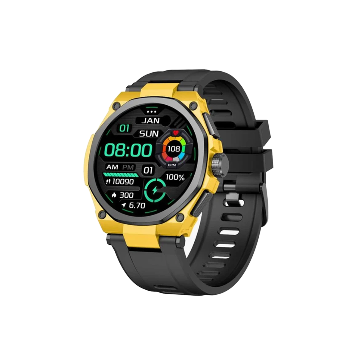 ساعت هوشمند گرین لاین مدل Grand Smart-بدنه طلایی بند مشکی ساعت هوشمند گرین لاین مدل Grand Smart-بدنه طلایی بند مشکی